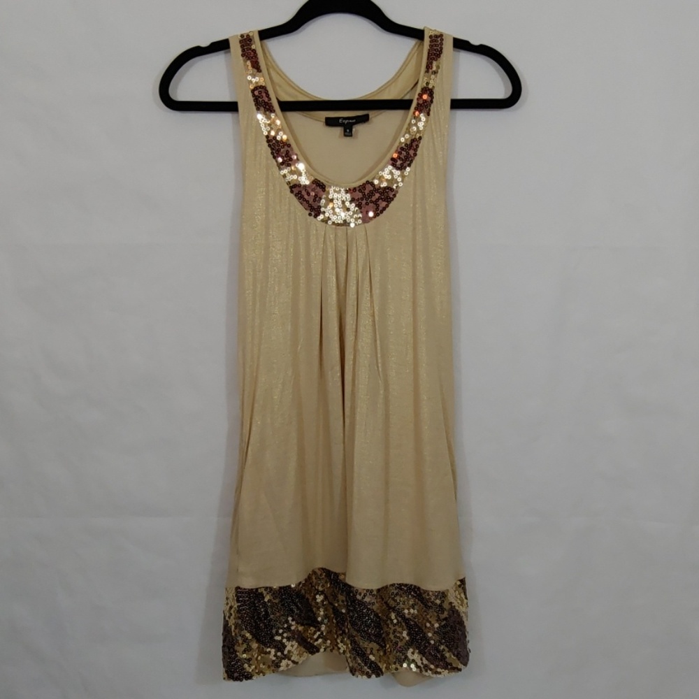Express Dress Sequin On Neck & Bottom Size Small